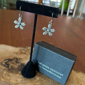 Silpada Flower Sterling Silver Earrings W1155 Retired